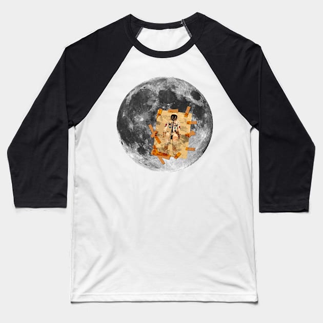 Man on the Moon Baseball T-Shirt by Scar